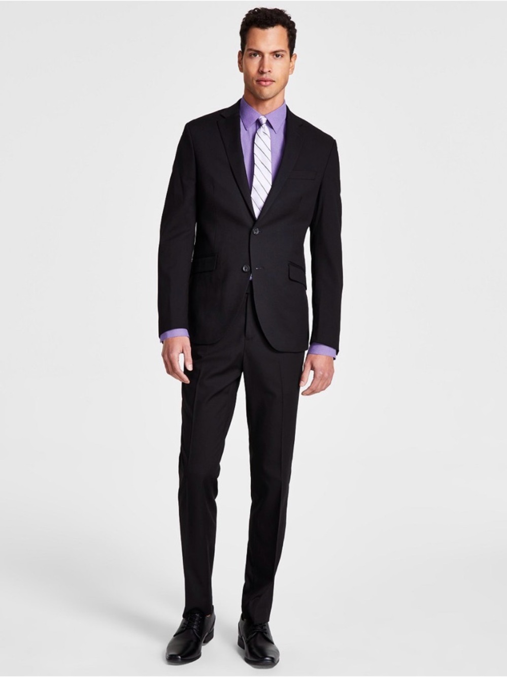 Kenneth Cole Reaction Men's Ready Flex Slim-Fit Nested Black Suit